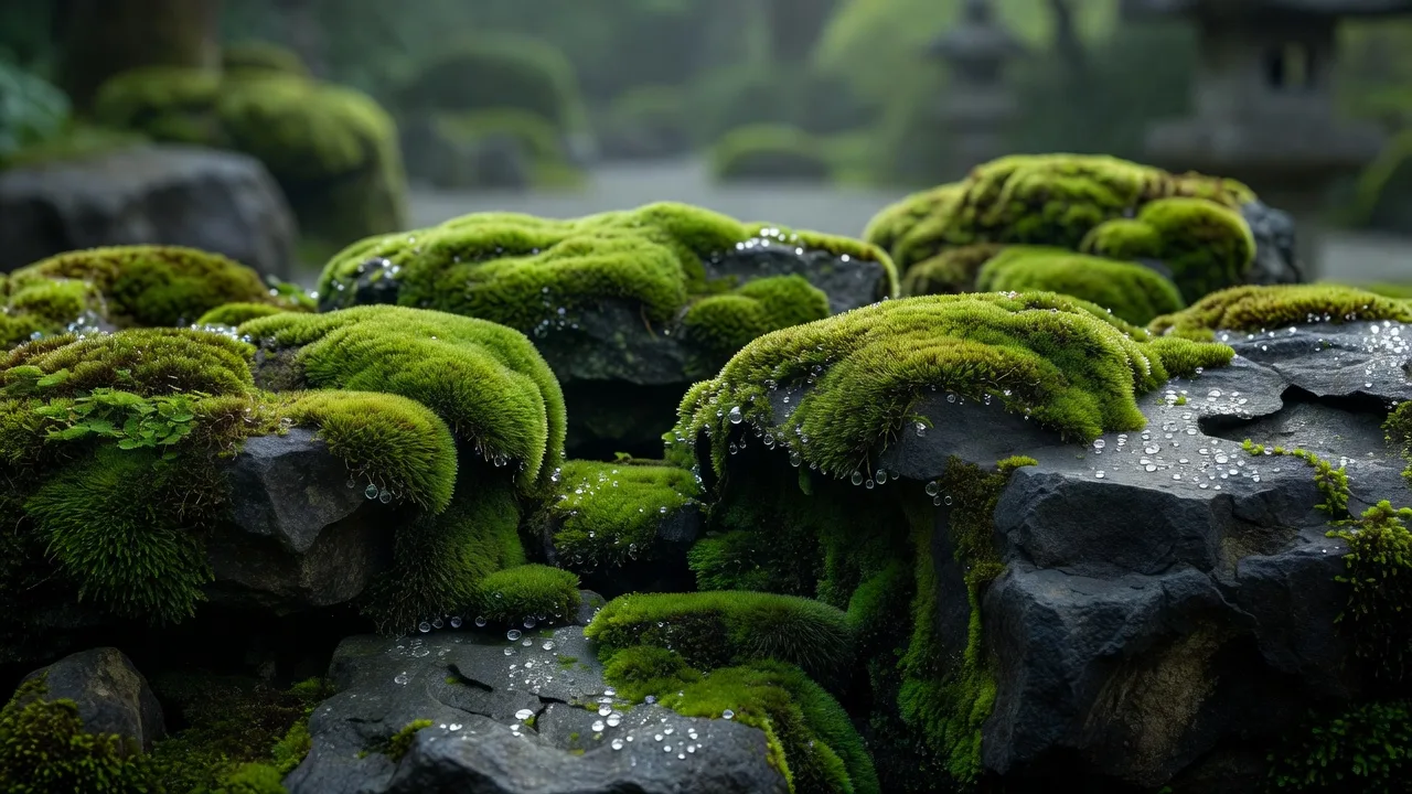 苔むした石